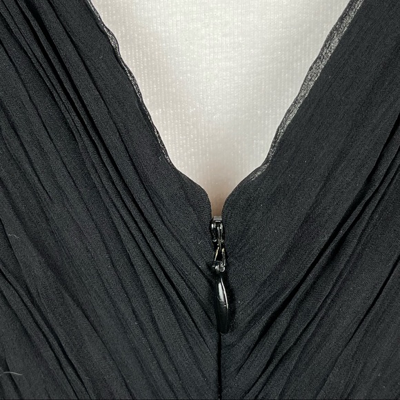 BCBGMaxAzria Black 100% Silk Bubble Skirt Cocktail Dress w/ Beaded Waist Sz 6 - Picture 10 of 17